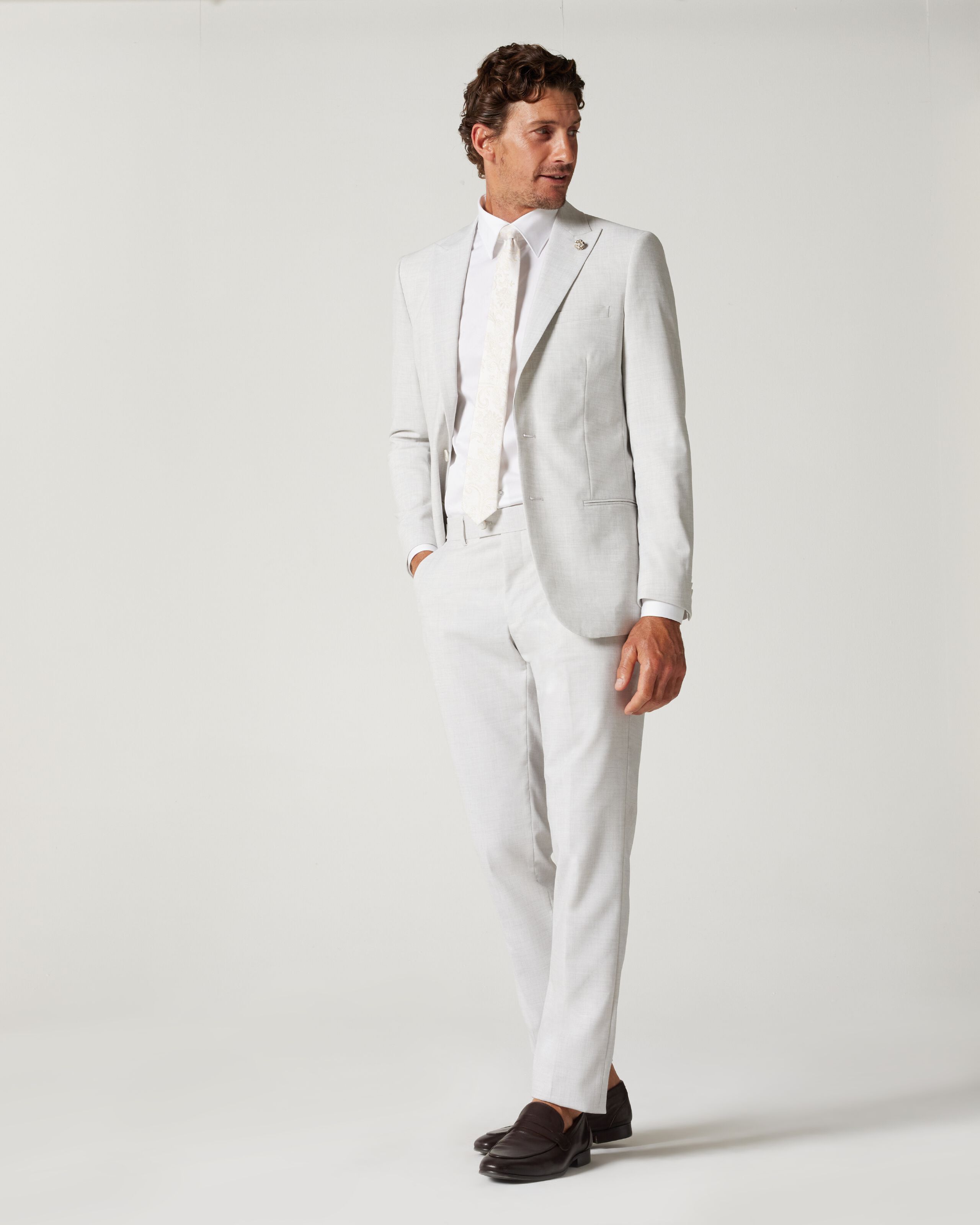 Winter white cheap formal pant suit